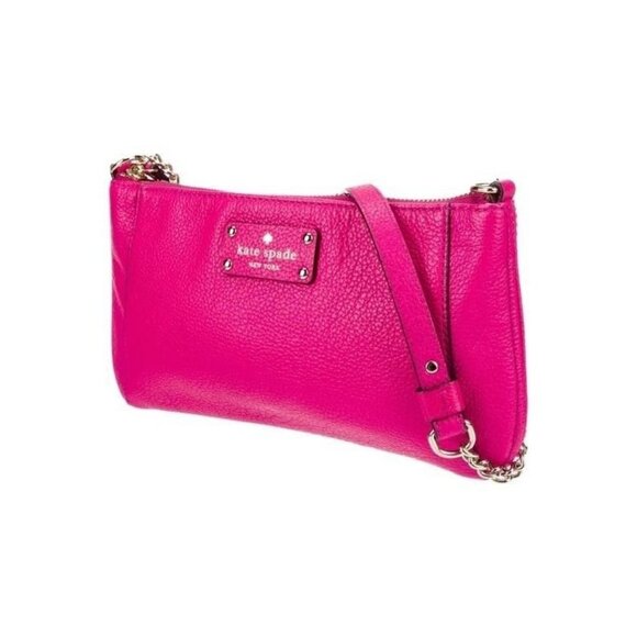 Kate Spade Pink Leather Chain-Link Zip Shoulder Bag - Picture 2 of 5